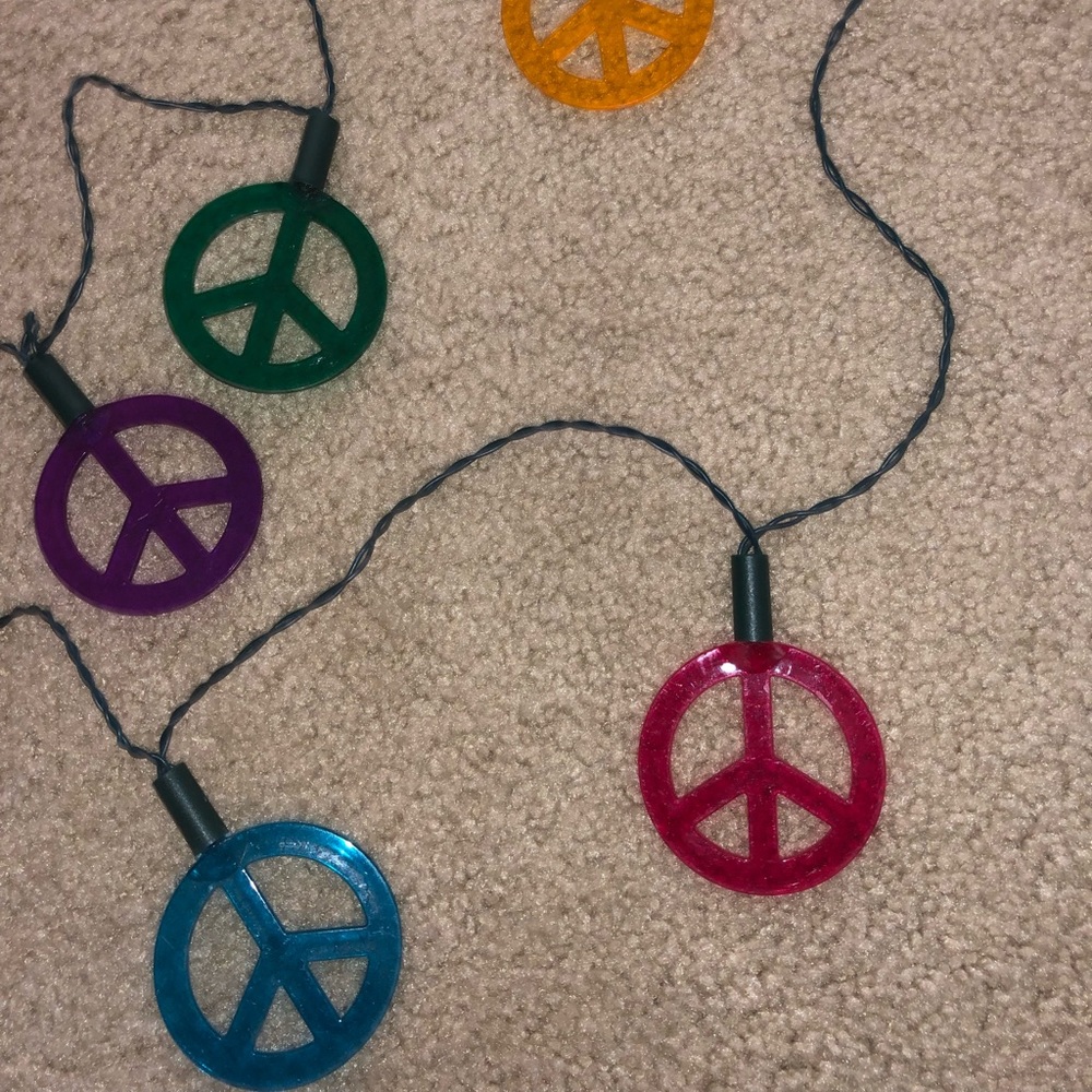 Multicolored Peace Sign Lights